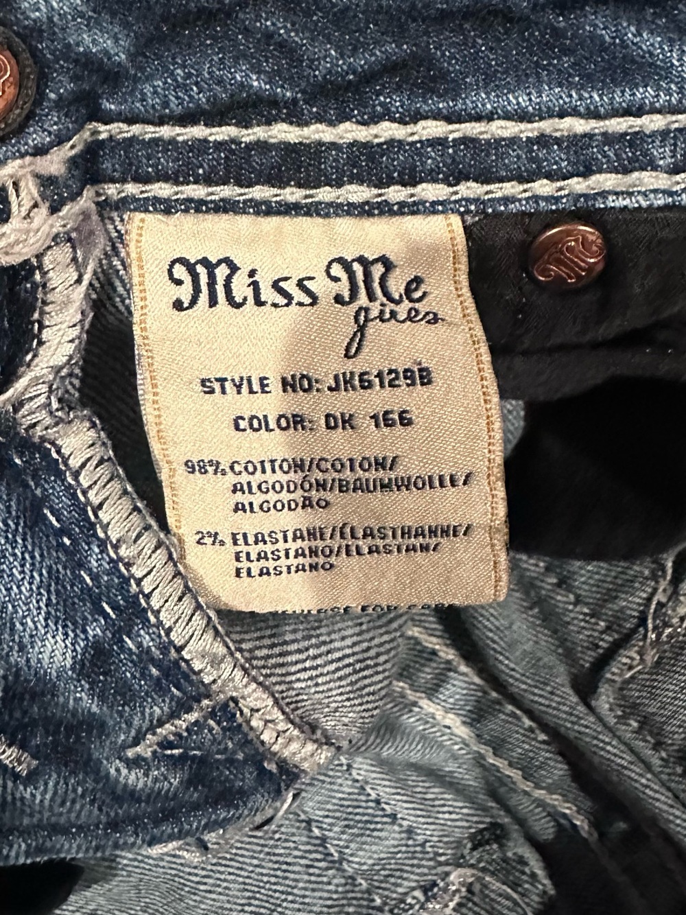 Miss Me Medium Blue Flare Jeans with Faded Detailing - Picture 4 of 5